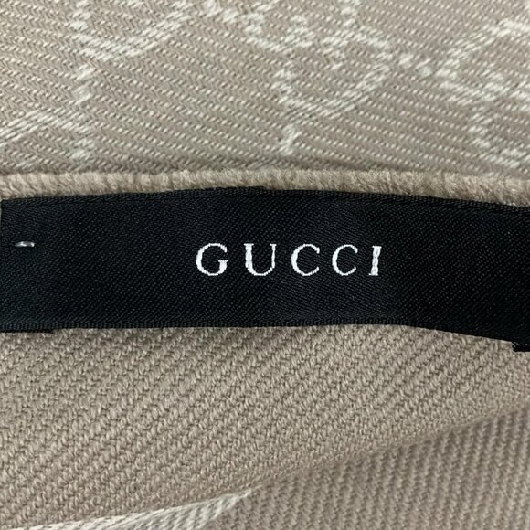 Auth GUCCI - Khaki Wool Scarf - Picture 4 of 7